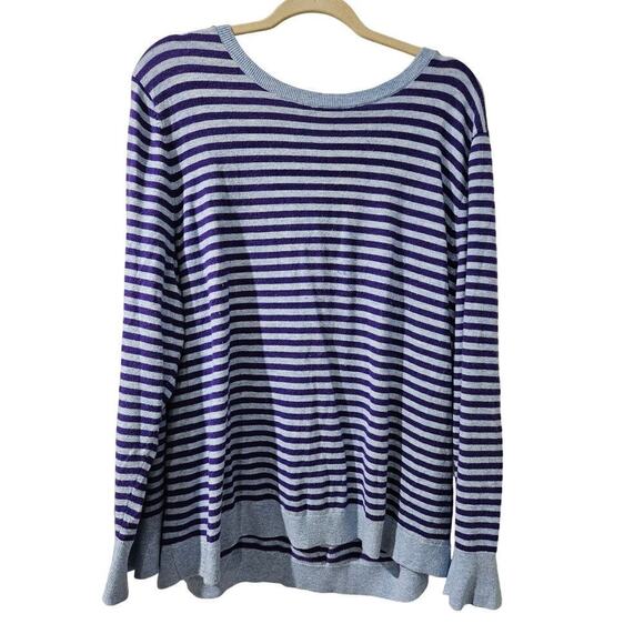 Talbots Women's‎ Blue and Purple striped Lambswool blend Sweater 3X - Picture 1 of 5